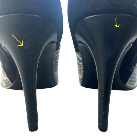 Trina Turk Snake Skin Suede Ankle Boots 9.5 Black Mob Wife Stiletto - Picture 8 of 12